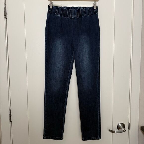 Soft Surroundings Jeans Leggings Womens Small Blue Pull On Elastic Waist Denim - Picture 1 of 11